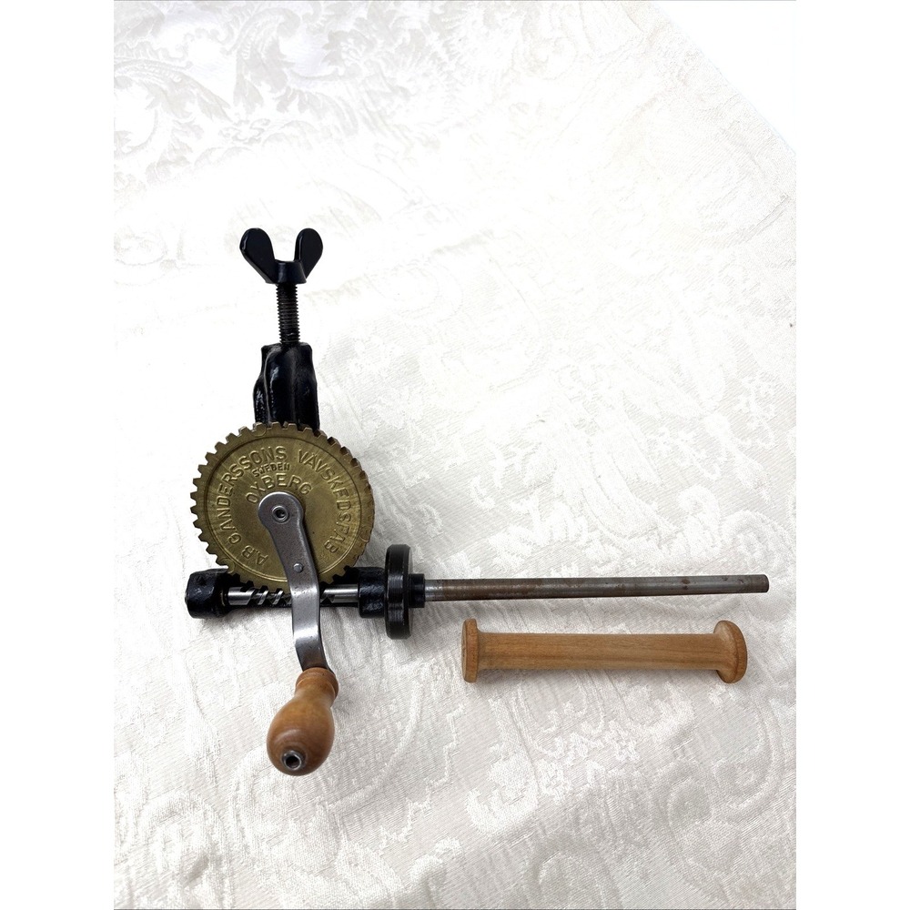 Antique AB G. Anderson Bobbin Winder New From Oxberg, Sweden including Bobbin